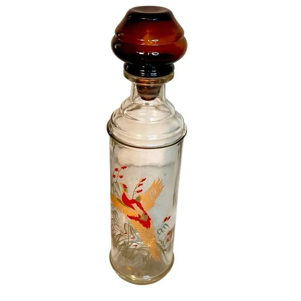 Vintage Old Fitzgerald Prime Wildlife Decanter Featuring A Pheasant Design
